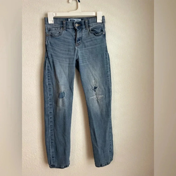 Old Navy boys karate slim medium wash distressed jeans size 10 - Picture 4 of 5